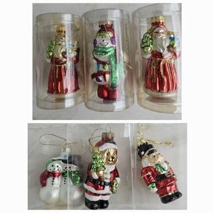 6 Hand-blown Glass Ornaments